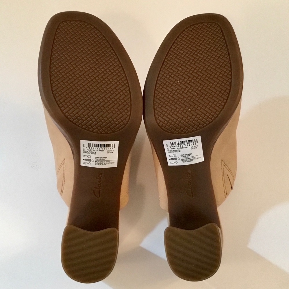 Clarks ‘Ambyrlyn Park’ Beige Nubuck Slip on Shoe - Picture 8 of 11